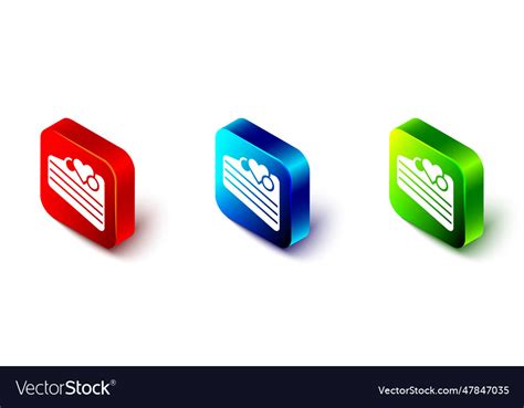 Isometric Wedding Cake With Heart Icon Isolated Vector Image