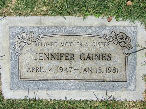 Jennifer Jones Gaines 1947 1981 Find A Grave Memorial