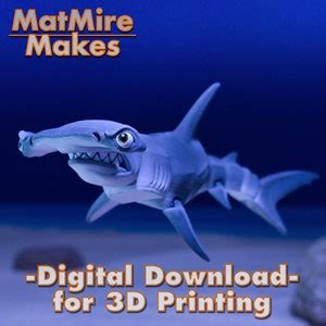 Hammerhead Shark Digital STL File For 3dprinting Articulated Fidget