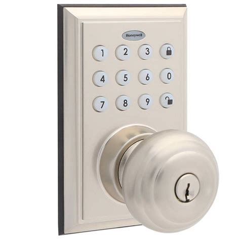 Honeywell Bluetooth Enabled Digital Door Knob Lock With Keypad Satin