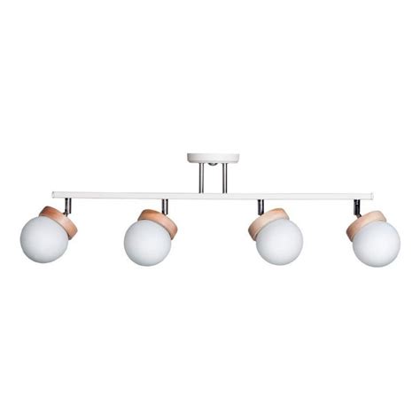 Luz Desing Aplique Sistema Luces Elyn Blanco Madera Globo Opal G