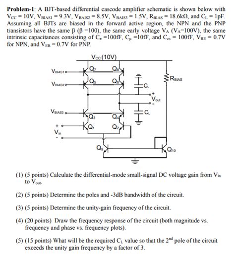 Problem L A Bjt Based Differential Cascode Amplifier Chegg