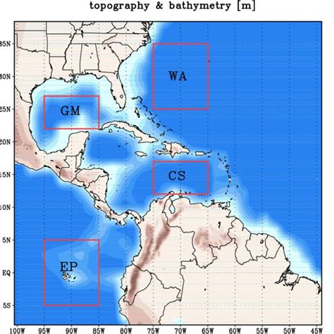 Monthly Sst Anomaly C Over A Gulf Of Mexico B Caribbean Sea C