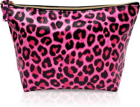 Amazon Vegan Leather Hot Pink Leopard Makeup Bag Y2K 2000s McBling