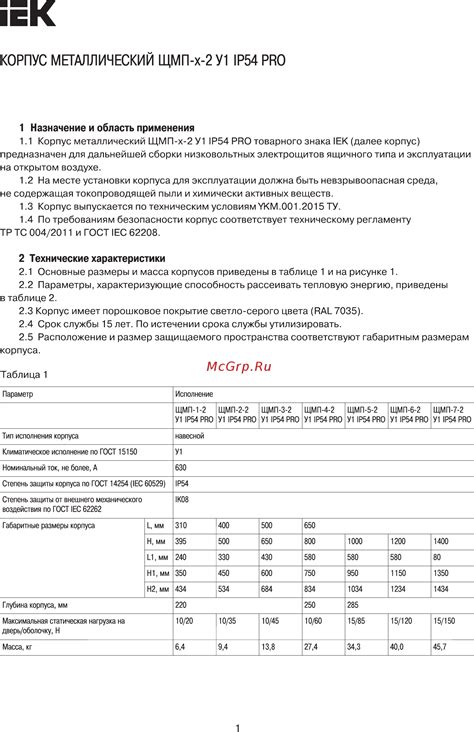 Iek ЩМП-4-2 У1 IP54 PRO YKM42-04-54-P Краткое руководство по ...
