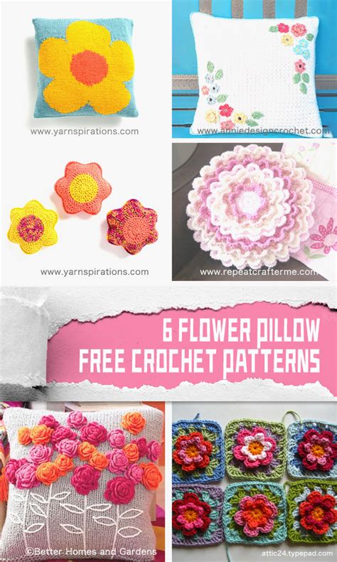 6 FREE Flower Pillow Crochet Patterns IGOODideas