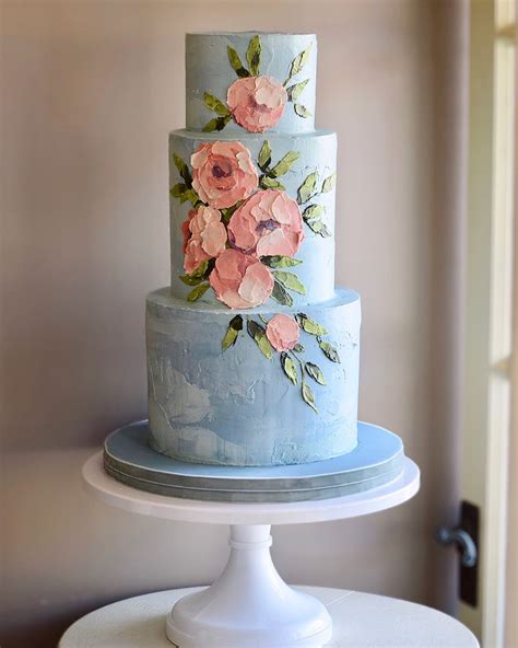 Buttercream Painted Wedding Cake Ideas