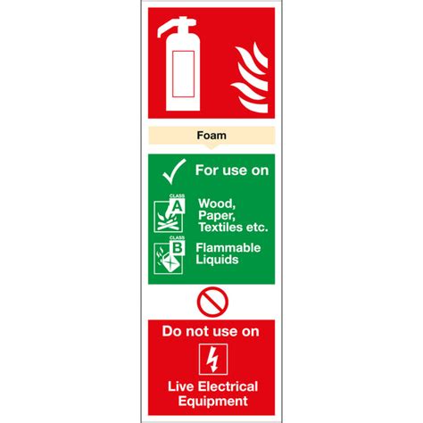 Fire Extinguisher Foam Sign First Safety Signs