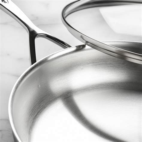 Demeyere 5-Plus 12.5" Stainless Steel Skillet with Lid - PestleHeads