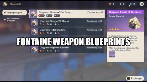 Where To Find Fontaine Weapon Blueprints Genshin Impact Youtube