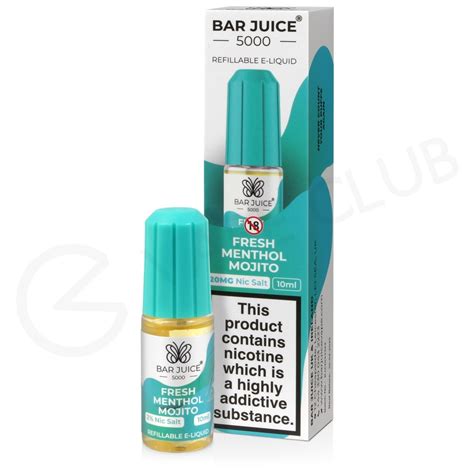 Fresh Menthol Mojito Nic Salt E-Liquid by Bar Juice 5000