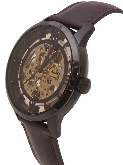 Fossil Townsman ME3098 Automatic Skeleton Dial Men S Watch Dark Brown