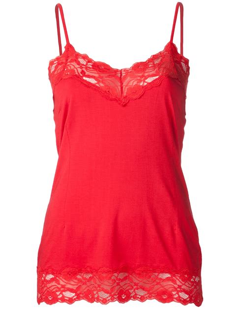 Lyst Allude Lace Cami In Red