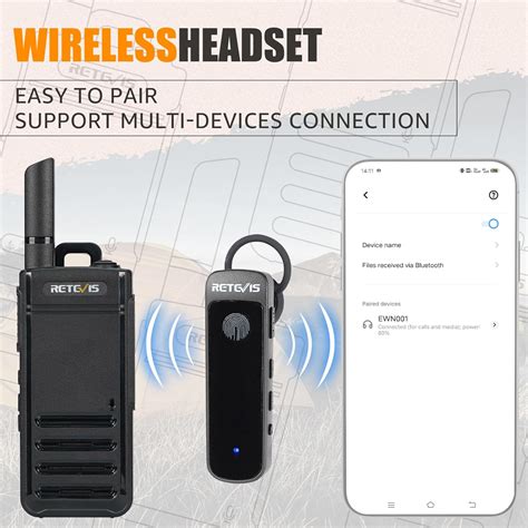 Retevis RB39P Walkie Talkies Bluetooth radios inalámbricos