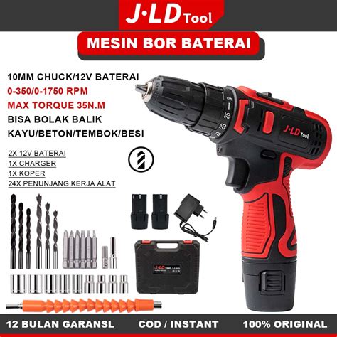 Jual Jld Mm Cordless Mesin Bor Baterai V Baterai Cordless Hand