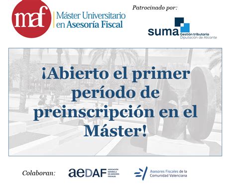 Abierto el primer período de preinscripción en el MAF Máster