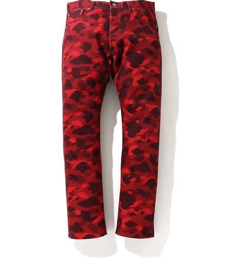 Bape X Levis Color Camo 501 93 Model Europe Exclusive Red Ss21 Gb