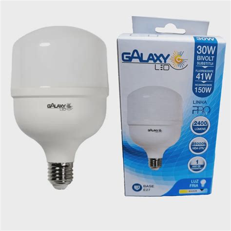 Lâmpada de Led Alta Potência 30w Bivolt 6500K Galaxy Iluminação Forte