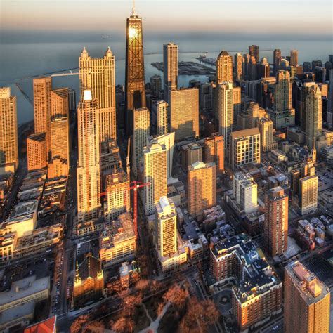 Chicago aerial view iPad Air Wallpapers Free Download