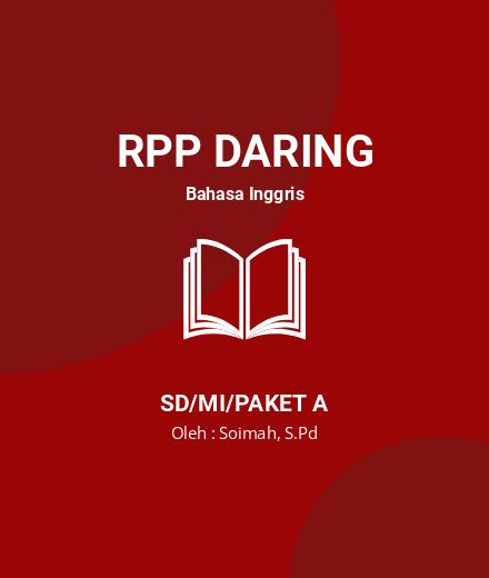 Unduh RPP DARING B INGGRIS SD MI KELAS 1 SEMESTER 1 2 RPP Daring