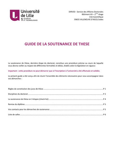 Pdf Guide De La Soutenance De These Univ Lille Fr La