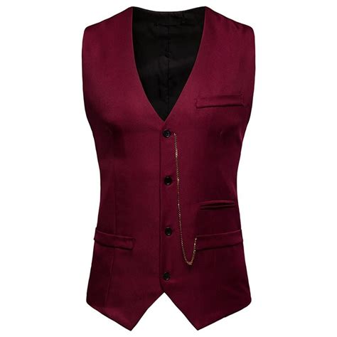 Slim Fit Casual V Neck Vest Maroon 42r Maroon In 2021 Vest Dress