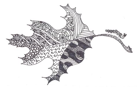 Tangle Trance Zentangle Art Leaf