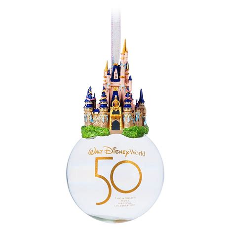 Cinderella Castle Glass Ball Ornament Walt Disney World 50th