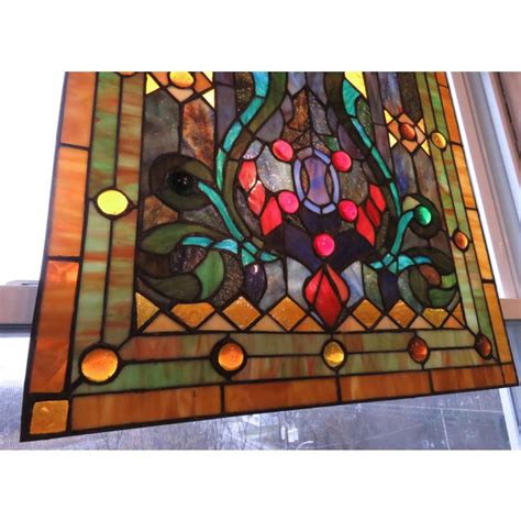 Antique Late Victorian Era Leaded Stained Glass Panel Circa 1890s Chairish