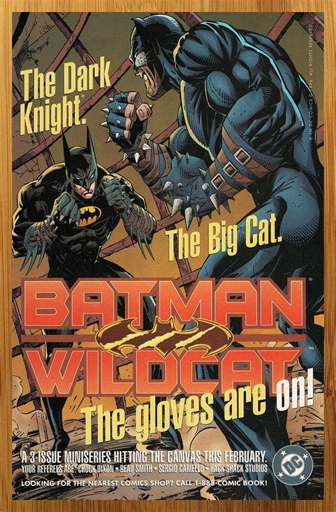 1996 DC Comics Batman Wildcat Vintage Print Ad Poster Official Promo