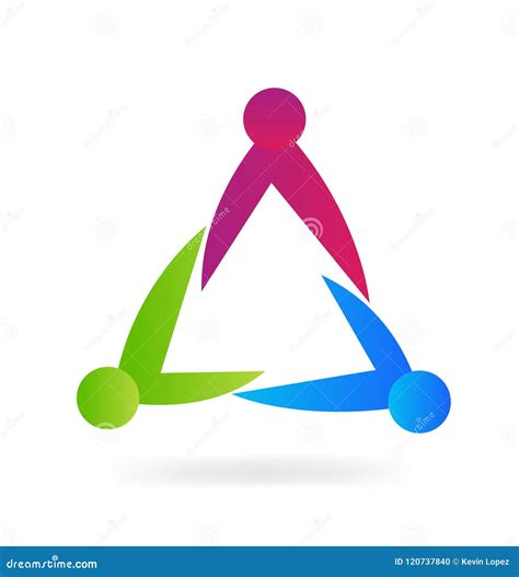 Triangle Teamwork People Icon Stock Vector Illustration Of Health