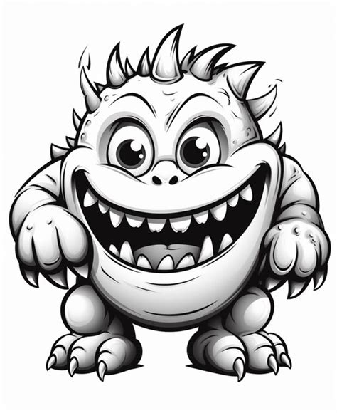 Premium Photo | Cartoon monster with big teeth and big teeth generative ai