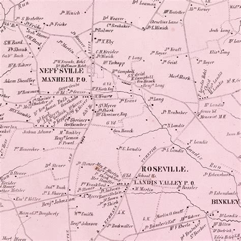 1864 Map Of Manheim Township Lancaster County Pa Uncharted Lancaster