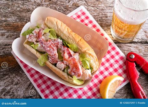 Lobster Roll stock image. Image of meal, dinner, steamed - 125037297