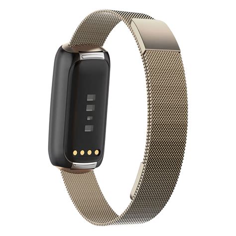 Fitbit Luxe Milanese Loop Armband Sekt Smartwatcharmbaender De