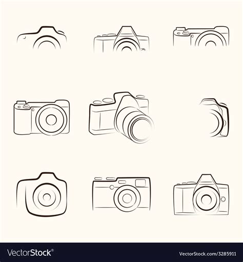 Camera outline Royalty Free Vector Image - VectorStock