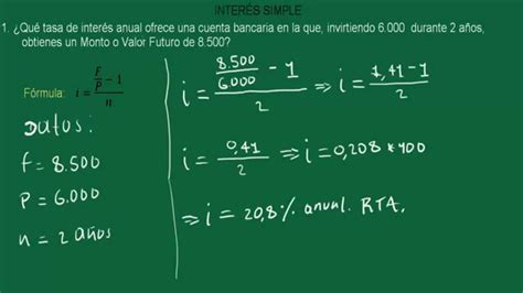 InterÉs Simple Calcular La Tasa Ejercicio 43 Youtube