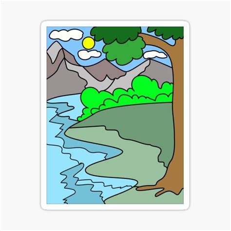 River Scene Sticker For Sale By SVGS101 Redbubble