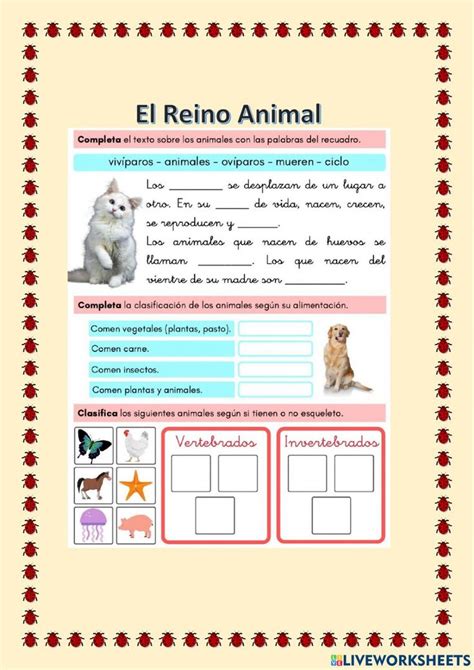 El Reino Animal Online Exercise Ciencias De La Naturaleza