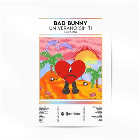 Bad Bunny Poster Un Verano Sin Ti Poster Bad Bunny Album Cover Etsy