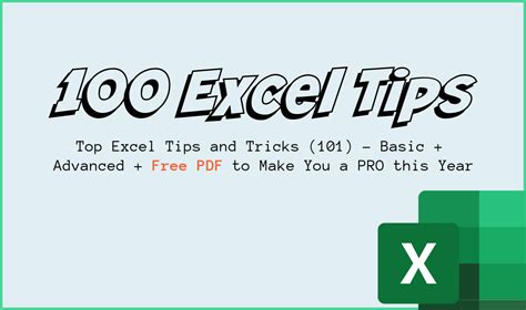 Top 100 Excel Tips And Tricks Basic Advanced Free Pdf