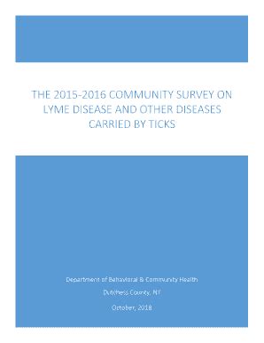 Fillable Online The 2015 2016 Community Survey On Lyme Disease And