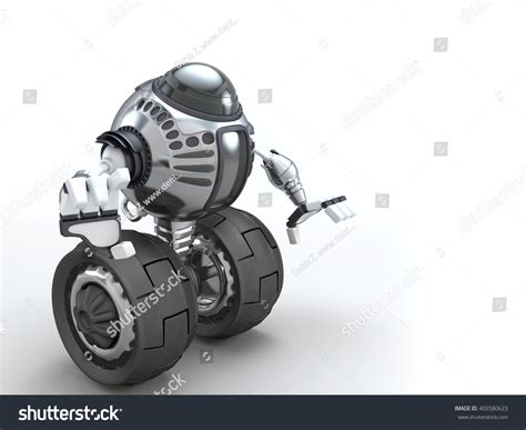 Futuristic Design 2 Wheel Self Balancing Robot Stock Illustration