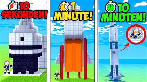 Minecraft Rakete In Sekunden Minute Minuten Bauen Youtube