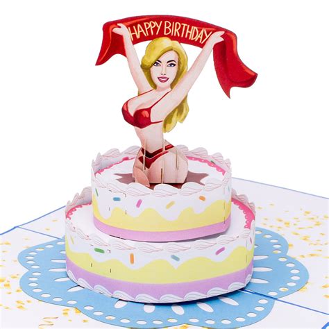 Sexy Funny Birthday Card Surprise Cake Girl Pop Up Greeting Etsy