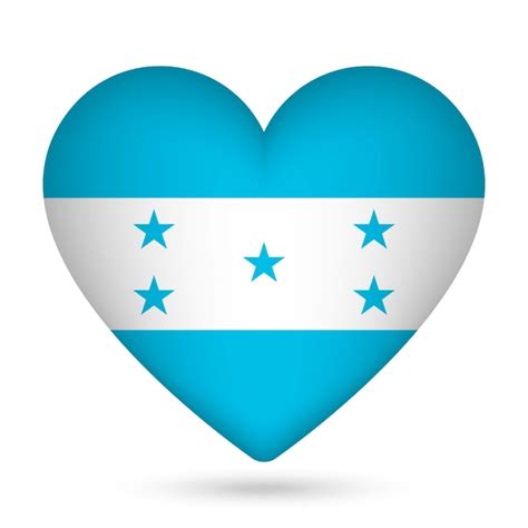 Premium Vector Honduras Flag In Heart Shape Vector Illustration