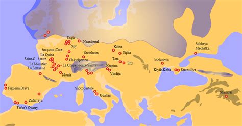 Neanderthal Sites Illustration World History Encyclopedia