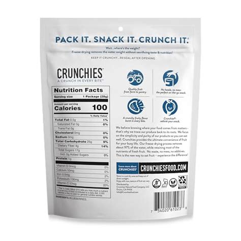 Crunchies Freeze Dried Fruits 100 All Natural Crispy Fruit Non GMO