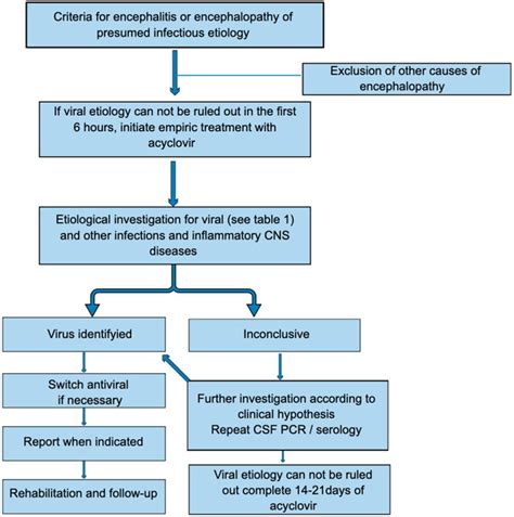 Algorithm For Management Of Encephalitisencephalopathy Of Presumed