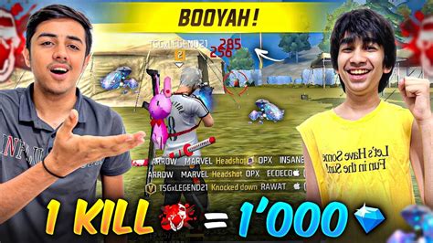 Per Kill 1000 Diamonds 💎 Challenge 😱 Solo Vs Squad Ronish Looted Me